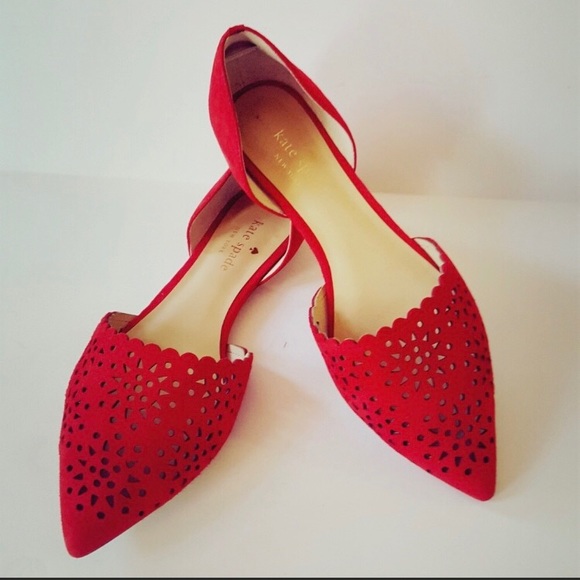 kate spade Shoes - 🦋SALE🦋 Kate Spade Tomato Red Flats D’Orsay